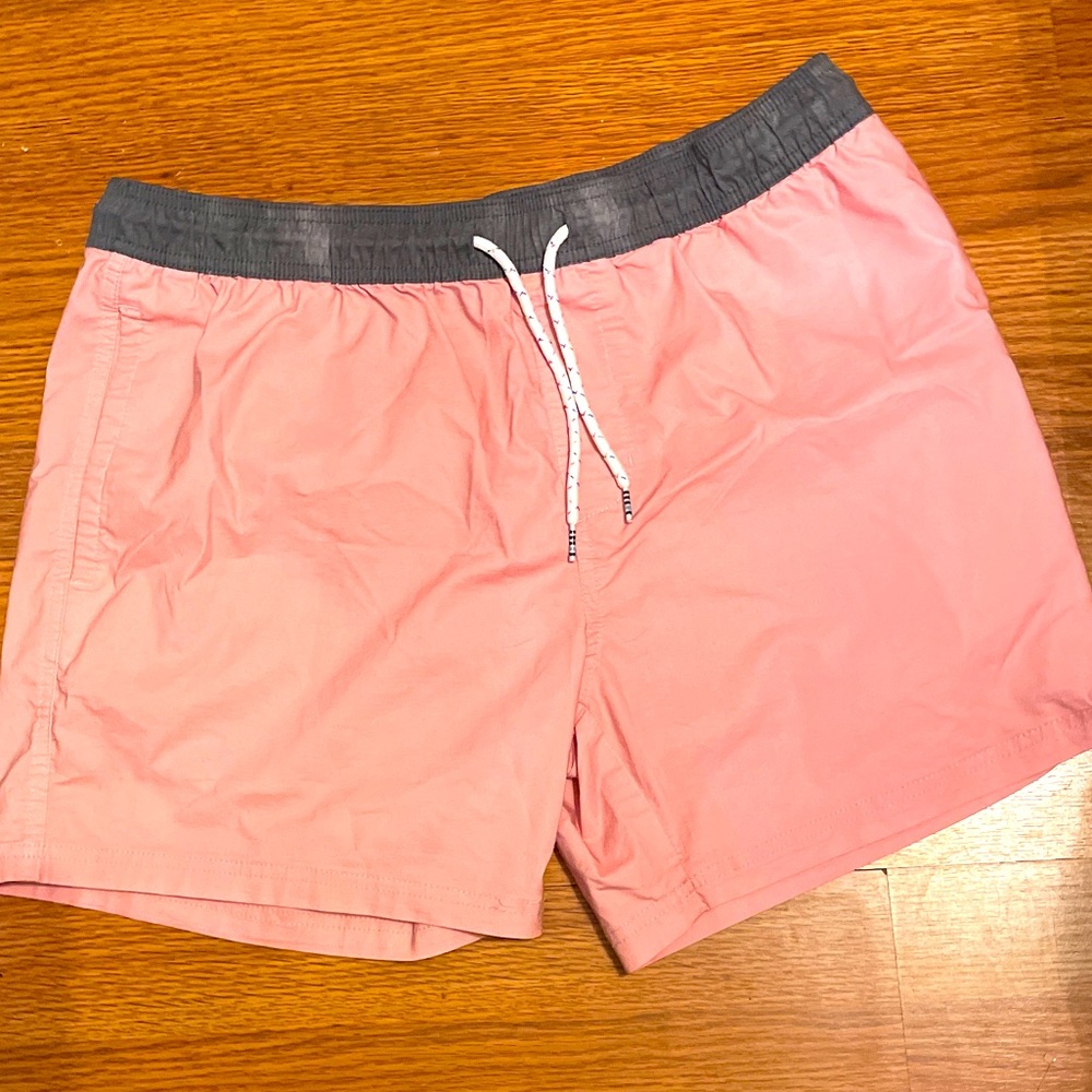 Mens Pink & Gray Shorts Swim Trunks Shorts SIZE L Stretch